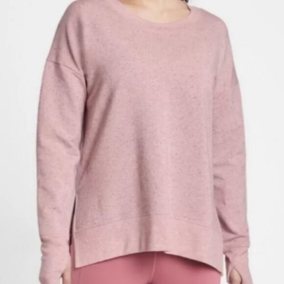 Athleta Balance Pullover Crew Neck Sweater Pink size Medium - Picture 1 of 11